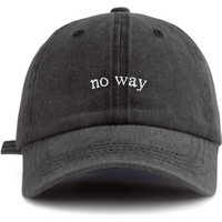 Unisex No Way Letter Embroidered Washed Baseball Cap Retro Vintage Dad Hat Available in Multiple Retro Colors Outdoor Sun Hat