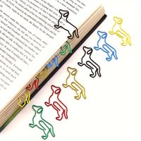 Multicolor Dachshund Shaped Metal Paper Clips, Creative Animal Bookmark Clips for Office Document Organization and Stationery