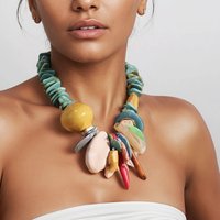 Statement Boho Style Beads Necklace for Women Girl Wedding Party Jewelry