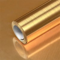 1 Roll Golden Metal Vinyl Contact Paper Self-Adhesive Removable Pvc Wallpaper Kitchen Oil-Proof Bathroom Vinly Decal Home Decor