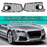 HONEYCOMB Glossy Black Car Fog Light Grill Cover For Audi A7 2014 2015 2016 2017 2018 S7 RS7 Front Bumper Lamp Grille 4G8807681G