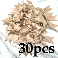 (30 Pcs/pack) 12x7cm Fresh Pink Ribbon Bows Big Size Satin Ribbon Bow Flower Craft Decoration Handwork DIY Party