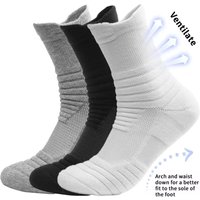 3 Pairs Sports Socks Men Women Short Running Socks Performance Ankle Cushion Wear-resistant Anti Slip Basketball Casual Socks