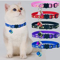 1 Piece of Luminous Cat Collar, Moon and Star Cat Collar, Detachable Adjustable Cat Collar, Safety Cat Collar