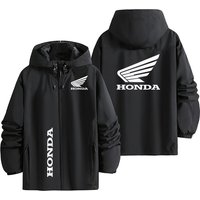 Honda printed windproof jacket spring and autumn men and women outdoor motorcycle racing riding sports zipper hooded jacket