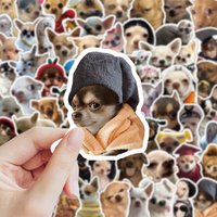 80PCS Chihuahua Funny Meme Animal Stickers Cute Graffiti Decals Kids Toy for Refrigerator Guitar Diary Scrapbook Water Cup