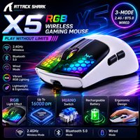 ATTACK SHARK X5 49g Ultralight Wireless Gaming Mouse | Tri-Mode (BT/2.4G/Wired), PixArt Optical Sensor, for PC/Mac/Windows