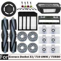 Ecovacs Deebot X1/ T10 OMNI / TURBO Accessories Robot Vacuum Cleaner Parts Mop Dust Bag Hepa Filter Main Side Brush Dustbin