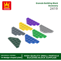Wange 54Pcs/Lot 2419 3x6 Wedge Shaped Building Blocks Moc Classic Accessories Plate Compatible with Brick Children Toys Gift Box