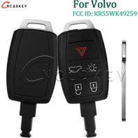 Car Remote Key Fob Shell Cover for Volvo C30 C70 V50 S40 2007 2008 2009 2010 KR55WK49259 5 Buttons Insert Key Case Housing