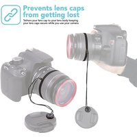 5Pcs Universal Lens Cap Keeper, Anti-Lost Camera Lens Cord Strap,Cap Leash Keeper Holder With Elastic String