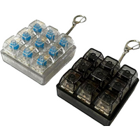 4-9 Hole PC Mechanical Keyboard Axis Tester LED Keyboard Key Toy Stress Relief DIY Fidget Button Keycap Keychain