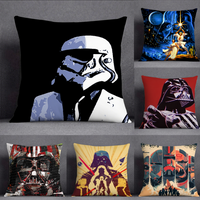 Funny Movie S-star Funny W-wars Pillow Case Square Double-Sided Printing Short Plush Sofa Cushion Cover Bedroom Pillow