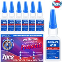LOOLIFL 410 Instant Glue Cyanoacrylate Super Glue 5 seconds Quick-Drying,for Metal Plastic Rubber Wood Glass DIY Bonding Tool