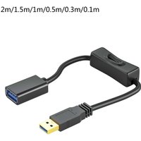 Straight-headed USB 3.0 Extension Cable Cord with On Off Switch Support Data Transfer & Power Supply for USB-powered Fan