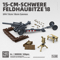 Third-party SFH18 Howitzer Tank Model Kit Educational Building Blocks Toys for Boys World War II Theme Advanced Assembly Diff...