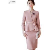 NAVIU Professional Suits Women High End Temperament New Autumn Formal Slim Blazer And Skirt Sets Office Lady Work Wear Black