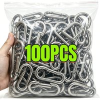 100Pcs Mini Carabiner Keychain Alluminum Alloy D-ring Buckle Spring Carabiner Snap Hook Clip Keychains Outdoor Camping Tools