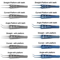GREATLH 1pcs Microscopic Forceps Ophthalmic Tweezers Forceps Ophthalmic Instrument Eyelid Tools Stainless Titanium Alloy