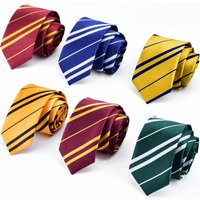 4colors Tie Magic School Narrow Striped Tie Halloween Cosplay Necktie Access Themed Party Costume Props 145cm