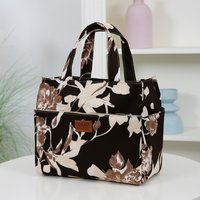 Large capacity, thickened fabric, tote bag, floral pattern, miscellaneous bag, shopping bag, multifunctional square tote bag