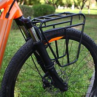 Mountain Bike Front Rack 25kg Load-bearing Shock Absorber Fork Mounting Bike Rack Steel Bicycle Parking Racks For Luggage Sports