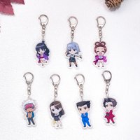 1/7Pcs Game Ace Attorney Car Keychain Accessories Acrylic Cute Charms Pendant For Bag Funny Key Holder Backpack Decoration Gifts