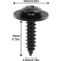 20x Self Tapping Screws For Honda 90114-SE0-000 Wheel Arch Lining Inner Wing Splash Guards Phillips Head Screws M4.8-1.61x19mm