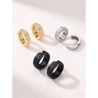 1/2/4 Set Without Piercing Earrings Stainless Steel Clip-on Earrings Men's and Women's Clip-on Earring Set