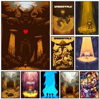 U-Undertale GAME Poster Self-adhesive Art Waterproof Paper Sticker Coffee House Wall Decor