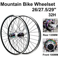 AliExpress NONE MTB Wheelset 26/27.5/29 Inch Aluminum Alloy Double Wall Rim with Nipple Spokes Front and Rear V-Brake Wheels Customized