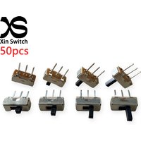 50PCS SS12D00 (1P2T) Small Toggle Switch 3-Pin 2-Position Handle Height 2-5mm 0.3A 50V DC Horizontal Handle Type Slide Switch