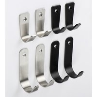2Pcs Single Hole Wall Mounted Stainless Steel J-Type Clothes Hook Small Hooks for Hanging Cup,Coat,Hat,Bag,Towels with Screw