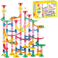 50-142PCS Marble Run Race Track Building Blocks Kids Toys 3D Maze Ball Roll Toy DIY Marble Run Race Coaster Set Christmas Gift