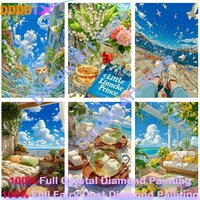 100% Full Fairy Dust Cure Landscape Diamond Painting Kit New Arrival Square Drills DIY Mosaic Handmade Art Gift Crafts Home Deco