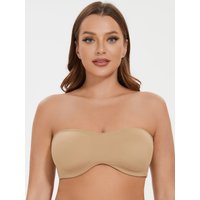 MELENECA Women's Strapless Bra for Large Bust Minimizer Unlined Bandeau with Underwire