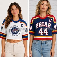 26 Off Campus Briar University Crop Top Jersey Graham 44 22 DI LAURENTIS 66 Tucker46 T-shirt Crop Top WOMEN name tag t-shirt