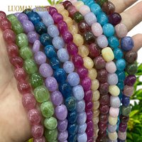 8x12MM Oval Chalcedony Rubellite Aquamarine Topaz Natural Stone Spacer Bead for Jewelry Making Diy Earrings Bracelet Accessories