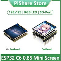 ESP32-C6 0.85 inch Display LCD Development Board 0.85inch Screen 128x128 Mini SD-Port QST LVGL For Arduino