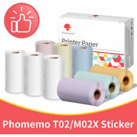 Phomemo 3 Rolls Self-adhesive Transparent Sticker Thermal Paper for T02 M02X Label Sticky DIY Photo Texts Study Notes Printing