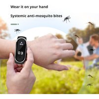M21 Rechargeable Ultrasonic Mosquito Repellent Wrist Watch, Silent No Chemical Smell. 90mah Battery Lasts 150 Hours Adjustable