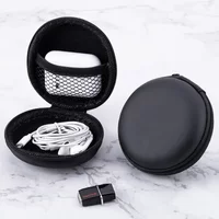 Mini Round EVA Storage Pouch Composite Fabric Shockproof Zipper Bag Portable Organizer for Earphone Data Cable Travel Storage