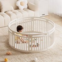 Washable Baby Playpen with Safety Mat Circular Indoor Play Yard Non-Toxic Crawling Area for Infants Toddlers Practical Fence