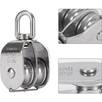 304 stainless steel M15 M20 M25 M32 M50 Rotation Double Pulley Traction Lifting Sailing Boat Loading Pulley Block