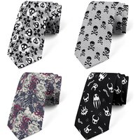Fashion casual 8cm creative novelty men's tie funny cartoon skull print men's tie accessories wedding party business gift tie