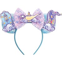 Disney Aladdin Mickey Minnie Ears Headband Christmas Festival Party Sequins Bow Kid Adult Hairband Women Girl Hair Accessories