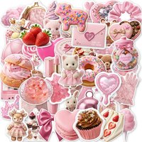 50-100PCS Pink Girly Stickers Creative Dessert Cute Animal Waterproof Decals for Journal Laptop Phone Scrapbook Kawaii Decor