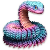 2026 New 3D Printed Snake Realistic Snake Statue Movable Joint Fidget Toys Simulation Snake Year Desk Ornament Animal Model Gift