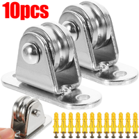 2/10Pcs Heavy Duty Fixed Pulley Detachable Pulley Block Kit Wall-Mounted Pulley Loading 176 Lb for Sliding Gate and Wire Rope