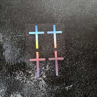 4Pcs/set Cross Vinyl Stickers Waterproof Decals for Motorcycle Helmet Rearview Mirror Car Laptop Water Bottle